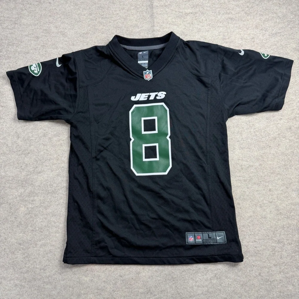 Nike Aaron Rodgers New York Jets Youth Large L 14/16 Black Jersey NFL On Field